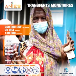 Transferts Monétaires (TM) à Conakry: l’ANIES tient sa promesse et continue d’accompagner plus de 130 000 personnes démunies dans la zone spéciale de Conakry. Un rendez-vous inédit avant le déploiement des TM à l’intérieur du pays