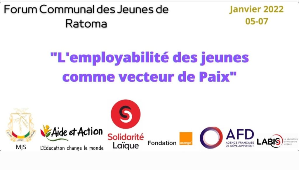 Forum communal de Ratoma: «l’employabilité des jeunes comme vecteur de paix» (Communiqué)