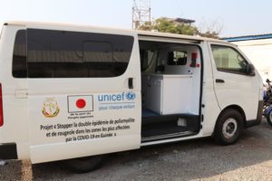 Le Japon et l’UNICEF remettent un lot de matériel et d’équipements médicaux pour la prévention et la réduction de l’impact de la COVID-19 à Conakry et Kankan