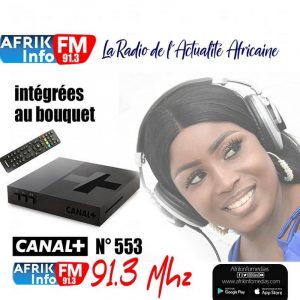 Afrik Info Radio 91.3 Sur Le Bouquet Canal+ 553